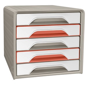 cep Schubladenbox TERRA NOVA  weiß-sand, weiß-terracotta 1071116391, DIN A4 mit 5 Schubladen, 1 St.