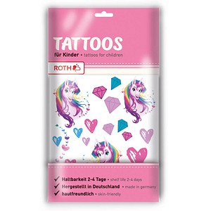 ROTH Klebetattoo Einhornportrait verschiedene Motive, 32 Etiketten