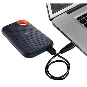 SanDisk Extreme Portable SSD V2 500 GB externe SSD-Festplatte schwarz, orange
