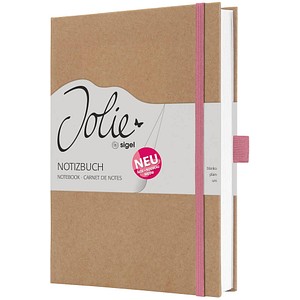 SIGEL Notizbuch  Jolie® ca. DIN A5 blanko, braun, rosa Hardcover 192 Seiten, 1 St.