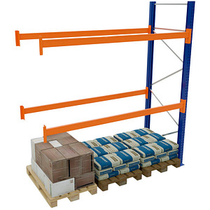 SCHULTE Anbau-Schwerlastregal 46829-N orange, blau, silber 278,6 x 110,0 x 500,0 cm