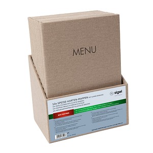 SIGEL Speisekarten-Mappen DIN A4, 2 Hüllen beige, 10 St.