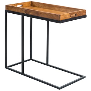WOHNLING Beistelltisch rechteckig Massivholz braun 75,0 x 38,0 x 65,0 cm