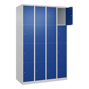 CP Schließfachschrank Classic Plus enzianblau, lichtgrau 080000-404 S10003, 16 Schließfächer 120,0 x 50,0 x 185,0 cm