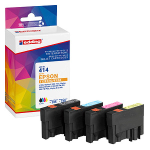 edding EDD-414 schwarz, cyan, magenta, gelb Druckerpatronen kompatibel zu EPSON T1285M, 4er-Set