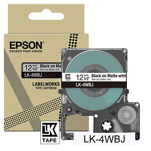 EPSON Schriftband LK LK-4WBJ C53S672062, 12 mm schwarz auf weiß