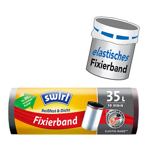 swirl® Müllbeutel Reißfest & Dicht 4629 35,0 l schwarz, 10 St.