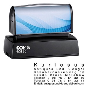 COLOP Textstempel, individualisierbar EOS 50 selbstfärbend blau, schwarz, rot ohne Logo