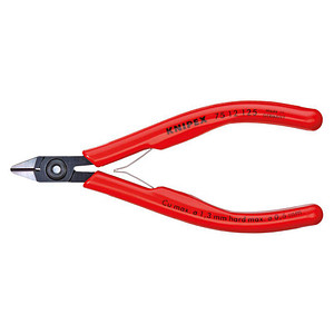 KNIPEX 75 12 125 mit Facette + Drahtklemme Elektronik-Seitenschneider