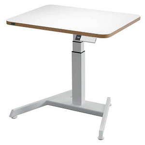 LEITZ Ergo elektrisch höhenverstellbarer Schreibtisch weiß rechteckig, A-Fuß-Gestell weiß 80,0 x 60,0 cm