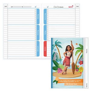 ROTH Hausaufgabenheft Disney Vaiana für clevere Faule liniert DIN A5 ohne Rand, 104 Blatt, 1 St.