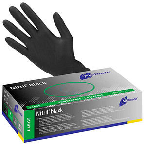 Meditrade® unisex Einmalhandschuhe Nitril® black schwarz Größe L 100 St.