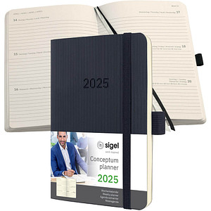 SIGEL Taschenkalender Conceptum 2025 schwarz