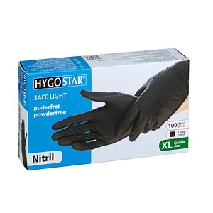 HYGOSTAR unisex Einmalhandschuhe SAFE LIGHT schwarz Größe XL 100 St.