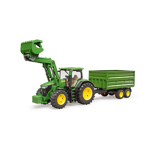 bruder 7R John Deere 350 Traktor mit Frontlader und Tandemachstransportanhänger 3155 Spielzeugauto