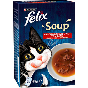 felix® Katzen-Nassfutter Soup Geschmacksvielfalt aus dem Wasser 6x 48,0 g