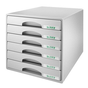 LEITZ Schubladenbox Plus  grau 52120085, DIN A4 mit 6 Schubladen