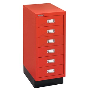 BISLEY MultiDrawer™ L296S Schubladenschrank kardinalrot 6 Schubladen 27,8 x 38,0 x 67,0 cm