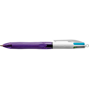 BIC 4-Farben-Kugelschreiber 4 Colours GRIP Fashion lila Schreibfarbe  farbsortiert, 1 St. ++ büroplus