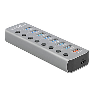 DeLOCK USB-Hub 7-fach grau