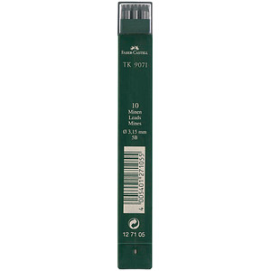 FABER-CASTELL TK 9071 Fallminen-Bleistiftminen schwarz 5B 3,15 mm, 10 St.