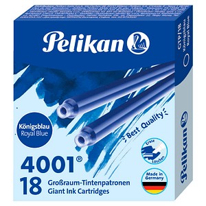 Pelikan Tintenpatronen für Füller 4001® königsblau, 18 St.