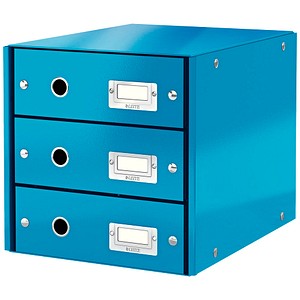 LEITZ Schubladenbox Click & Store  blau 60480036, DIN A4 mit 3 Schubladen, 1 St.