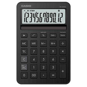 CASIO MS-200DQ-BK Taschenrechner eisenschwarz