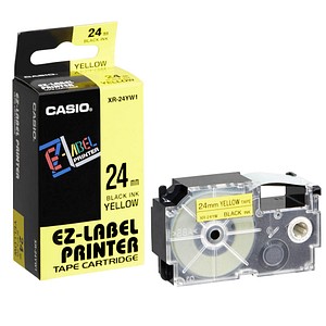 CASIO Schriftband XR-24YW XR-24YW1, 24 mm schwarz auf gelb