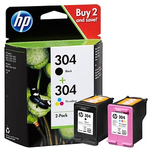 2 HP 304 (3JB05AE) schwarz, color Tintenpatronen 2 HP 304 (3JB05AE) schwarz, color Tintenpatronen