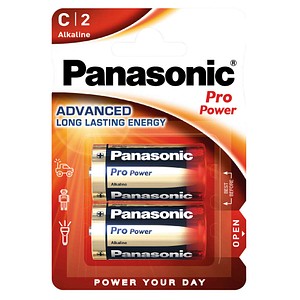2 Panasonic Batterien Pro Power Baby C 1,5 V