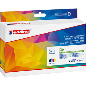 edding EDD-570  schwarz, cyan, magenta, gelb Druckerpatronen kompatibel zu HP 913A (L0R95AE, F6T77AE, F6T78AE, F6T79AE),