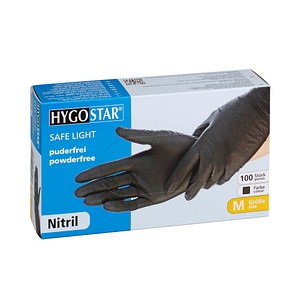 HYGOSTAR unisex Einmalhandschuhe SAFE LIGHT schwarz Größe M 100 St.