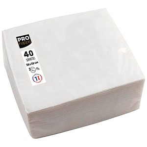 PROnappe Servietten weiß 2-lagig 38,0 x 38,0 cm, 40 St.