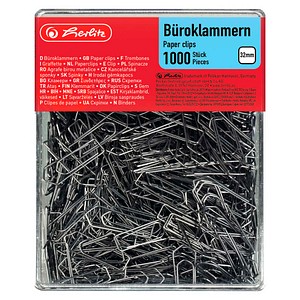 herlitz Büroklammern silber verzinkt, 1.000 St.