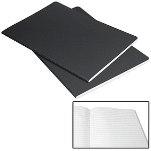 SIGEL Notizhefte Linescape DIN A5 liniert, dunkelgrau, hellgrau Softcover 68 Seiten, 2 St.