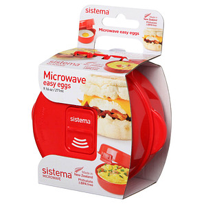 sistema® Mikrowellen-Eierkocher Easy Eggs 6,7 cm hoch rot 270,0 ml