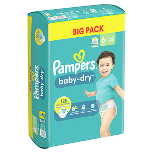 Pampers® Windeln baby-dry™ BIG PACK  Größe Gr.6 (13-18 kg) für Kids und Teens (4-12 Jahre), 44 St.