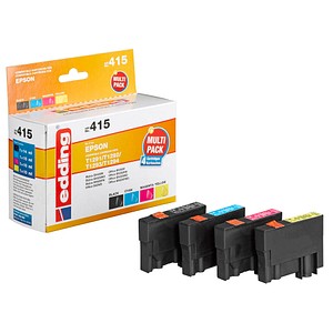 edding EDD-415  schwarz, cyan, magenta, gelb Druckerpatronen kompatibel zu EPSON T1295L, 4er-Set