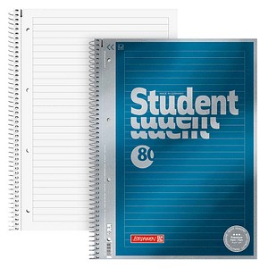 BRUNNEN Collegeblöcke Student Premium liniert DIN A4 Rand rundum, 5 St.