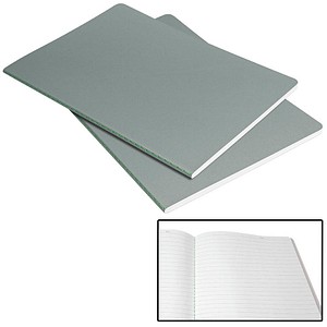 SIGEL Notizhefte Linescape DIN A5 liniert, hellgrau, neon-grün Softcover 68 Seiten, 2 St.
