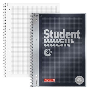 BRUNNEN Collegeblöcke Student Premium kariert DIN A4 Rand rundum, 5 St.
