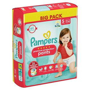 Pampers® Windeln premium protection™ BIG PACK Größe Gr.5 (12-17 kg) für Babys und Kleinkinder (4-18 Monate), 34 St.