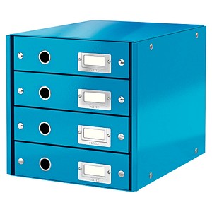 LEITZ Schubladenbox Click & Store  blau 60490036, DIN A4 mit 4 Schubladen