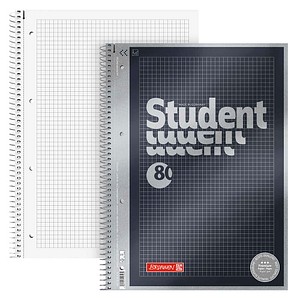 BRUNNEN Collegeblöcke Student Premium kariert DIN A5 Rand rundum, 5 St.