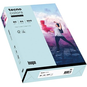 tecno Kopierpapier colors hellblau DIN A4 80 g/qm 500 Blatt tecno Kopierpapier colors hellblau DIN A4 80 g/qm 500 Blatt