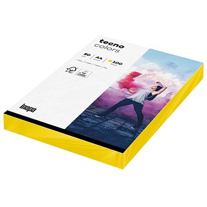 tecno Kopierpapier colors intensivgelb DIN A4 80 g/qm 100 Blatt tecno Kopierpapier colors intensivgelb DIN A4 80 g/qm 100 Blatt