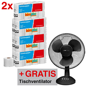 AKTION: büroplus Toilettenpapier 3-lagig 112 Rollen + GRATIS Clatronic Tischventilator AKTION: büroplus Toilettenpapier 3-lagig 112 Rollen + GRATIS Clatronic Tischventilator