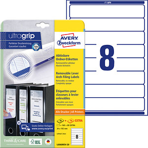 AVERY Zweckform Ordneretiketten L6060REV-20 weiß, 30 Blatt