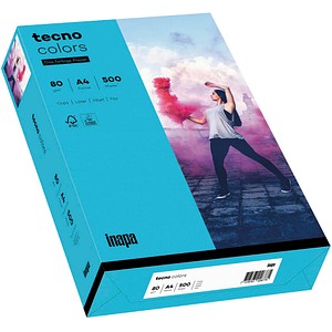 tecno Kopierpapier colors blau DIN A4 80 g/qm 500 Blatt tecno Kopierpapier colors blau DIN A4 80 g/qm 500 Blatt
